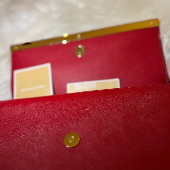 MICHAEL Michael Kors Red Leather Tilda Clutch Bag - Picture 7 of 7